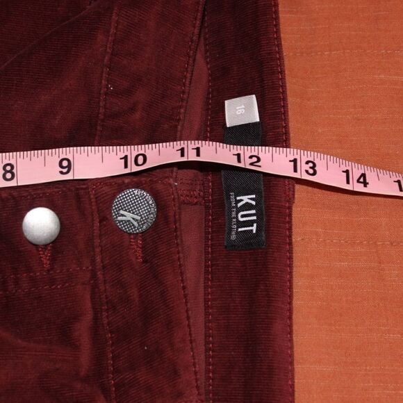 NEW KUT High Rise Donna Fab ab Ankle Skinny Corduroy Jeans Women Size 16 - Picture 13 of 14